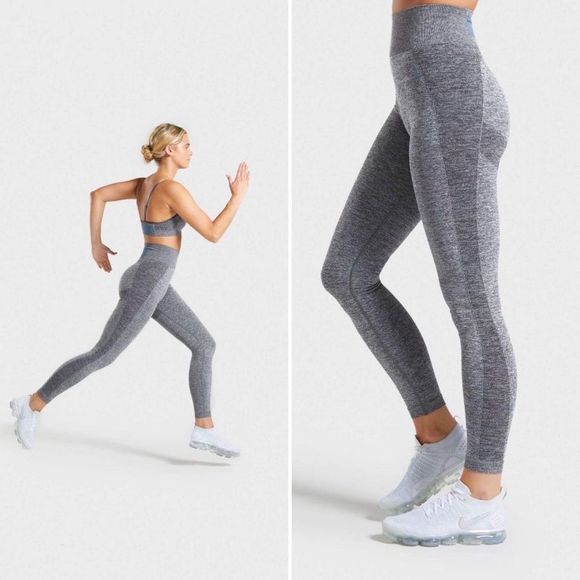 Gymshark Flex High Waisted Contouring Seamless Workout Leggings XS Marl Grey - Picture 8 of 8